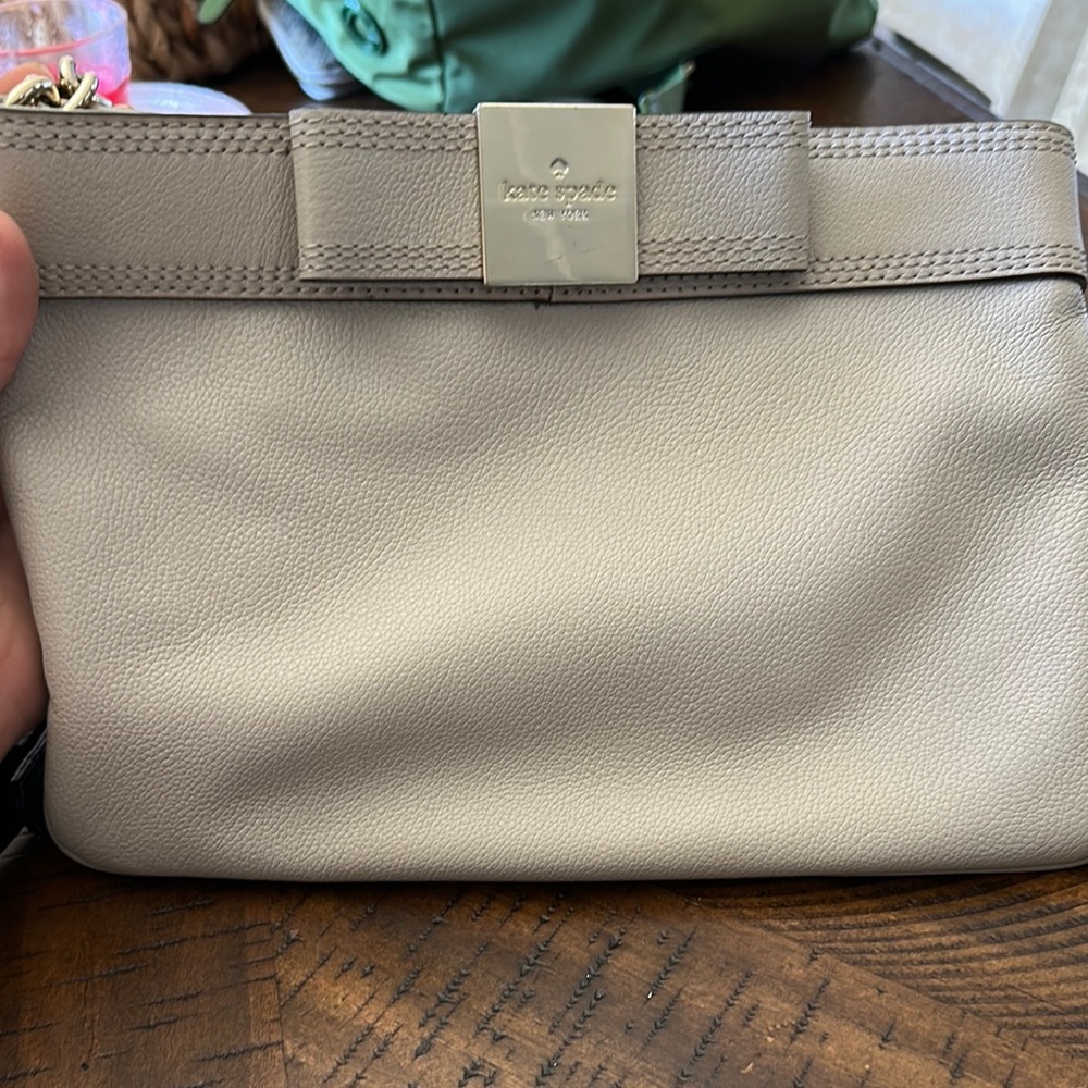 Kate Spade Gray crossbody with Silver Hardware